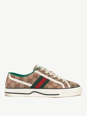 Gucci Gucci Tennis 1977 Beige & Ebony Original GG Canvas Sneakers
